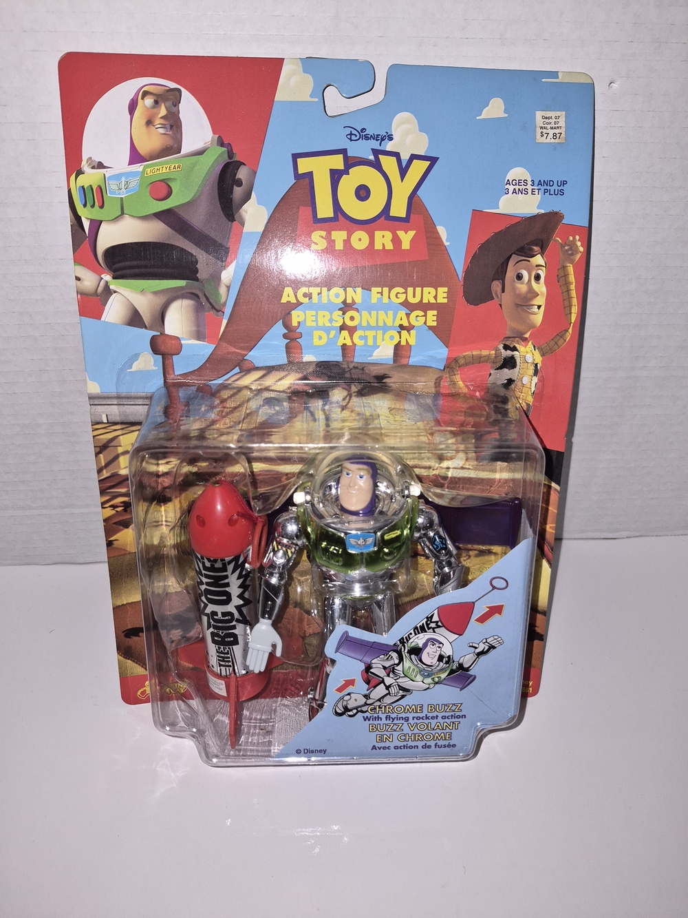 Vintage Disney Toy Story Chrome Buzz Lightyear Toy Thinkway Toys 1995